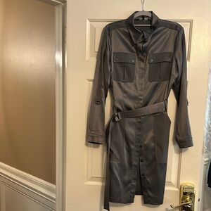 Elegant Gray Shirt Dress